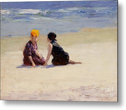 Couple Metal Print featuring the painting Confidences by Edward Henry Potthast by Edward Henry Potthast