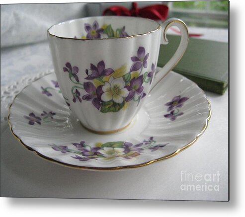 Tea Cup Metal Print featuring the photograph Cup Of Tea by Arlene Carmel