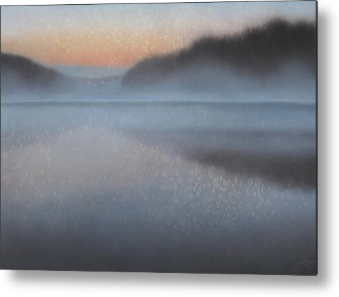 Lake Metal Print featuring the painting Dawn Parts the Mist by Robin Street-Morris