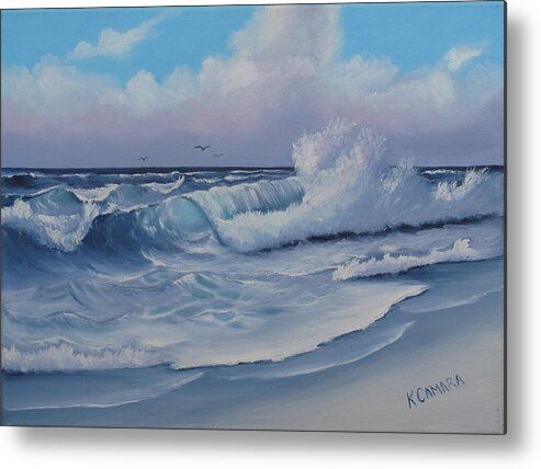 Seascape Metal Print featuring the painting Day at the Beach by Kathie Camara