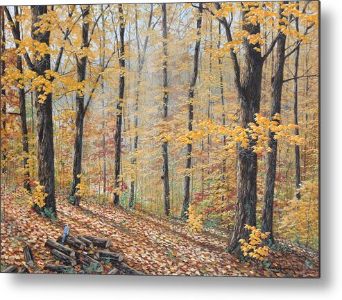 Jake Vandenbrink Metal Print featuring the painting Days Of Autumn by Jake Vandenbrink