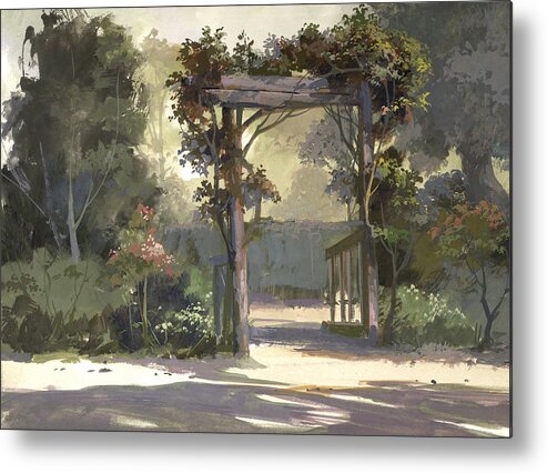 Landscape Metal Print featuring the painting Descanso Gardens by Michael Humphries