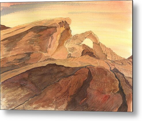 Eastern Nevada State Parks Metal Print featuring the painting Desert Arch by Joel Deutsch