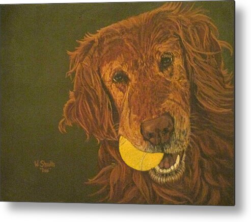 Dog Metal Print featuring the painting Did somebody say BALL? by Wendy Shoults