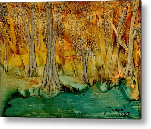 Bayou Metal Print featuring the painting Down on the Bayou by Laurie Williams