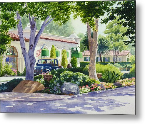 California Metal Print featuring the painting Downtown Rancho Santa Fe by Mary Helmreich