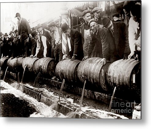 Prohibition Guardsmen Metal Print featuring the photograph Dump the Beer by Jon Neidert