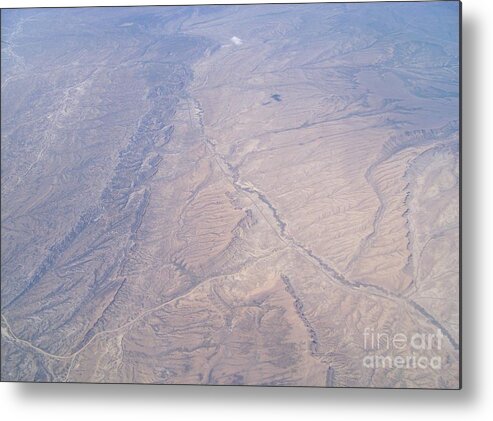 Aerial Photography Metal Print featuring the photograph Earth Patterns from 36000 feet by Charles Robinson