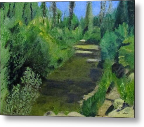 Acrylic Metal Print featuring the painting Edna Creek in color by Linda Feinberg