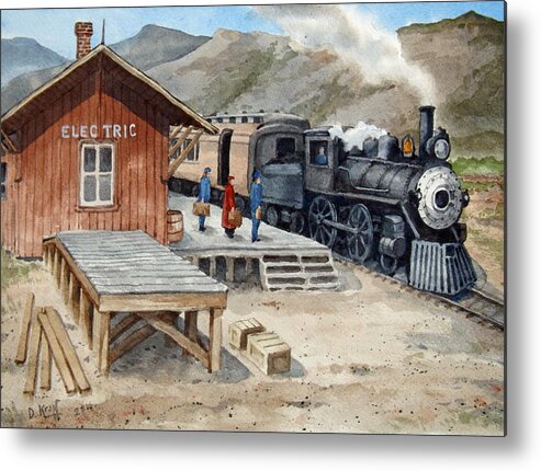 Classic Train Metal Print featuring the ceramic art Electric Station Yellowstone Spur by Dan Krapf