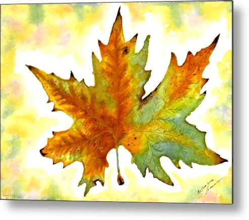 Autumn Leaf Metal Print featuring the painting Fabulous Autumn by Leanne Seymour