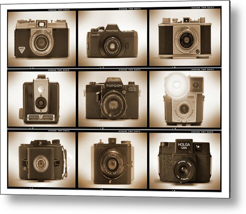 Vintage Film Cameras Metal Print featuring the photograph Film Camera Proofs 3 by Mike McGlothlen