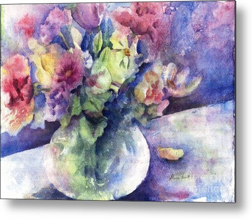 Sunflower Metal Print featuring the painting Flowers From the Imagination by Maria Hunt
