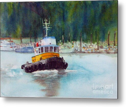 Transportation - Boat - Tugboat Metal Print featuring the painting Flyer by Sandy Linden