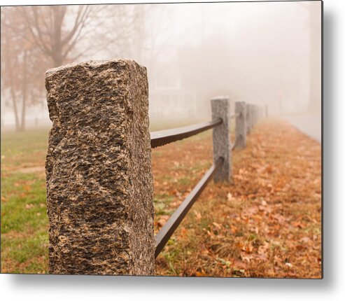 Autumn Metal Print featuring the photograph Foggy Morning in Ellington by Kyle Lee