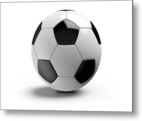 White Background Metal Print featuring the photograph Football on a white background by Atomic Imagery