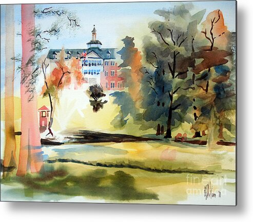 Fountain Metal Print featuring the painting Fountain at the Baptist Home by Kip DeVore