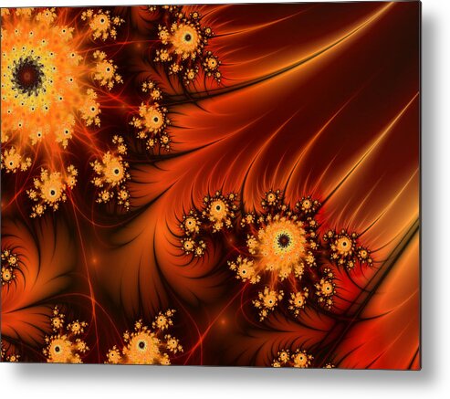 Fractal Metal Print featuring the digital art Fractal In the Heat of the Night by Gabiw Art