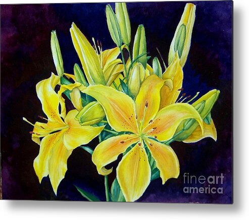 Floral Metal Print featuring the painting Full Bloom by Donna Spadola