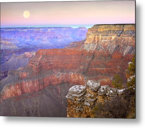 00175204 Metal Print featuring the photograph Full Moon Over The Grand Canyon by Tim Fitzharris