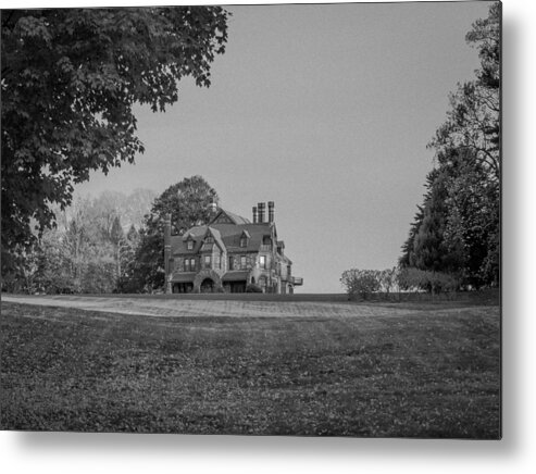 Black And White Metal Print featuring the photograph Gilded Age Mansion by Brian MacLean