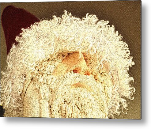 Christmas Metal Print featuring the photograph Gnome Santa by Nadalyn Larsen