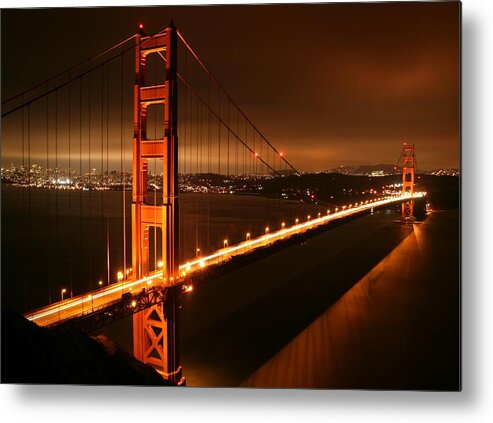 Golden Metal Print featuring the photograph Golden Gate Bridge in San Francisco by Jetson Nguyen