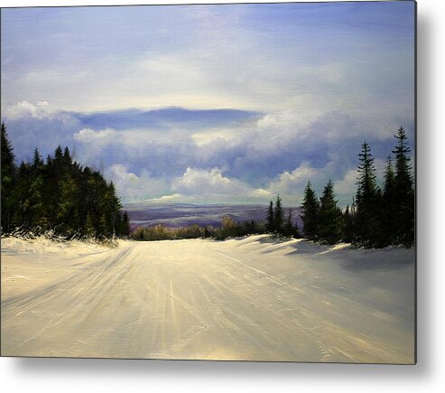 Vermont Metal Print featuring the painting Gonna Snow again by Ken Ahlering