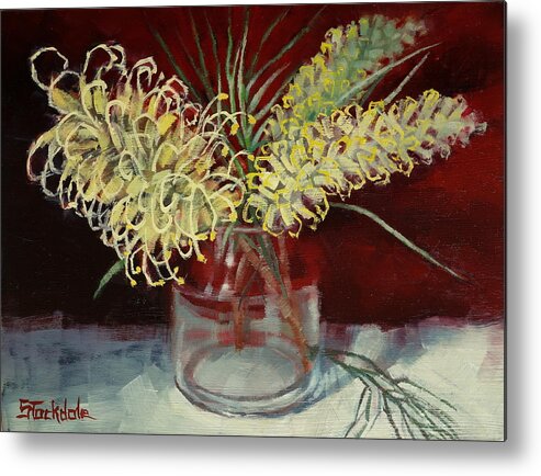 Grevillea Metal Print featuring the painting Grevillea Still Life by Margaret Stockdale