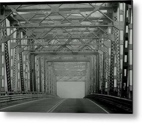 Bridge Metal Print featuring the photograph Gridwork in the Mist by Wild Thing