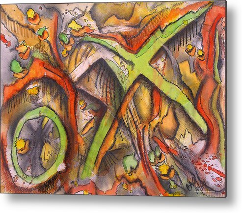 Water Color Metal Print featuring the mixed media Ham and X by Brian Gilna