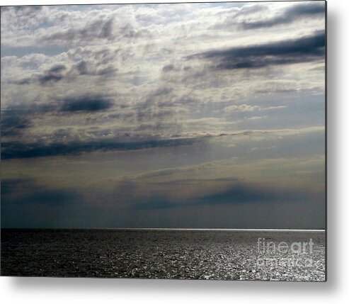 Hdr Metal Print featuring the mixed media HDR Storm Over The Water by Joseph Baril