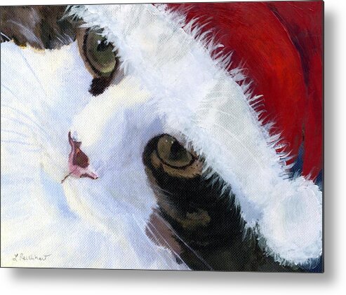 Cat Metal Print featuring the painting Ho Ho Harley by Lynne Reichhart