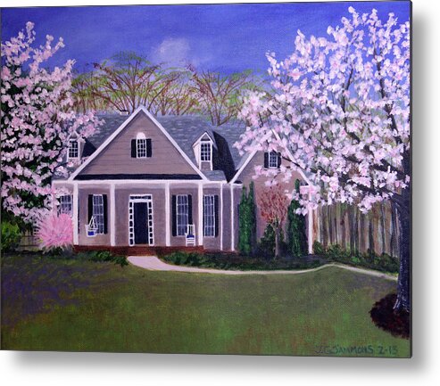 Homes Metal Print featuring the painting Home Sweet Home by Janet Greer Sammons