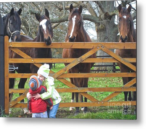 Ireland Horses Metal Print featuring the photograph Hugs and Kisses by Suzanne Oesterling