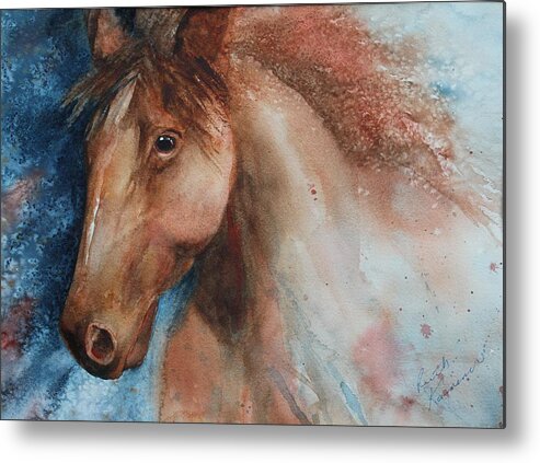 Horse Metal Print featuring the painting Hunter by Ruth Kamenev