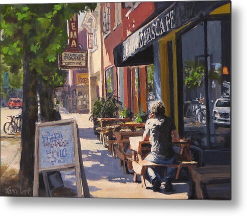 City Metal Print featuring the painting In the Morning Sun by Karen Ilari