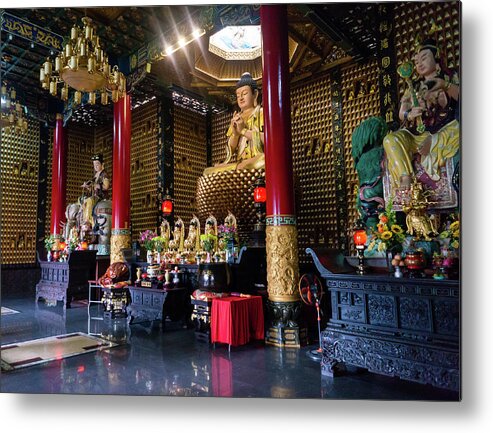Ho Chi Minh City Metal Print featuring the photograph Inside Buddhist Temple, Ho Chi Minh City by Alexander Newman