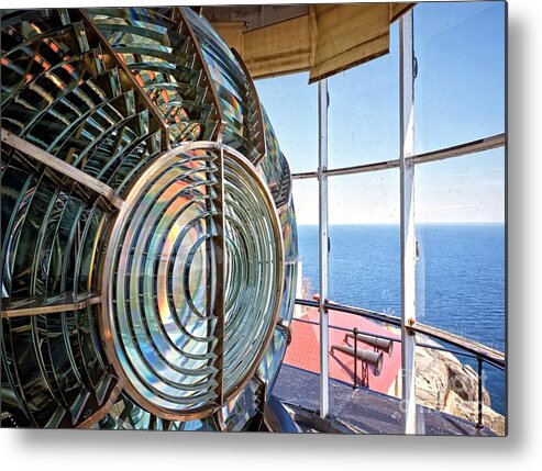 Fresnel Metal Print featuring the photograph Inside the Lighthouse by Edward Fielding