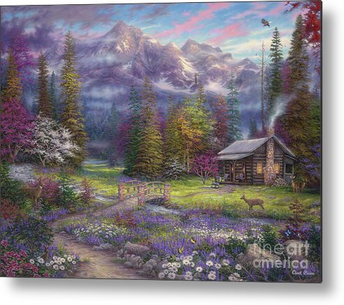 Bierstadt Metal Print featuring the painting Inspiration of Spring Meadows by Chuck Pinson