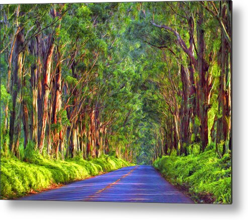 Kauai Metal Print featuring the painting Kauai Tree Tunnel by Dominic Piperata