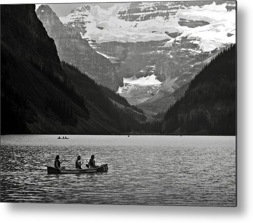 Lake Louise Metal Print featuring the photograph Kayak on Lake Louise by RicardMN Photography