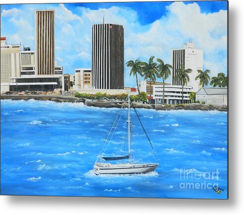 City Scape Metal Print featuring the painting Kingston Harbour by Kenneth Harris