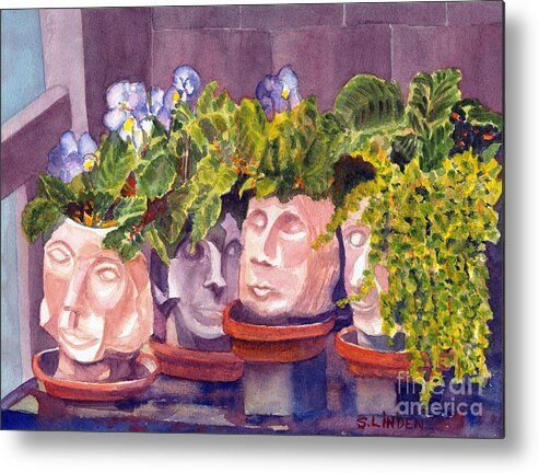 Flowers - Floral - Gardening - Ladies - Gardenn Plants Metal Print featuring the painting Ladies of the Garden by Sandy Linden