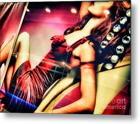 Lady Metal Print featuring the photograph Lady in red by Justyna Jaszke JBJart