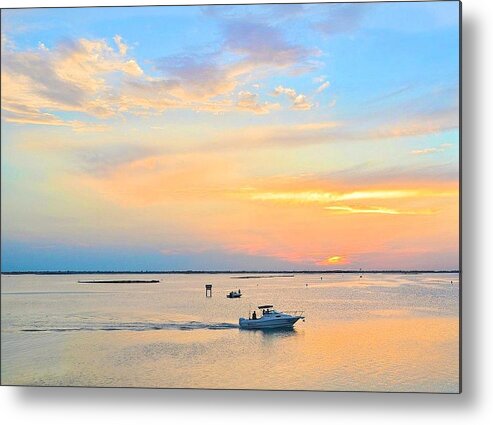 Corpus Christi Metal Print featuring the photograph Laguna Madre Fishing at Sunset by Kristina Deane