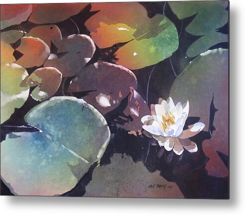 Kris Parins Metal Print featuring the painting Lake Garden by Kris Parins