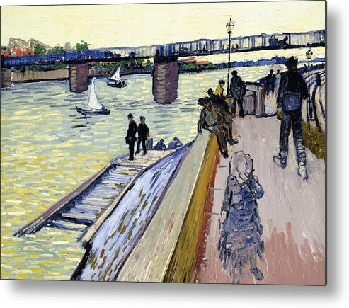 Vincent Van Gogh Metal Print featuring the painting Le Pont de Trinquetaille by Vincent van Gogh