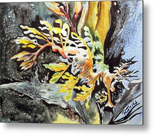 Fish Metal Print featuring the painting Leafy Dragon by Richard Jules