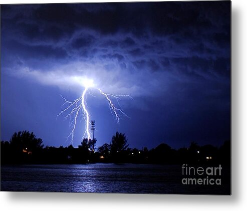 Lightning Metal Print featuring the photograph Power from above by Quinn Sedam